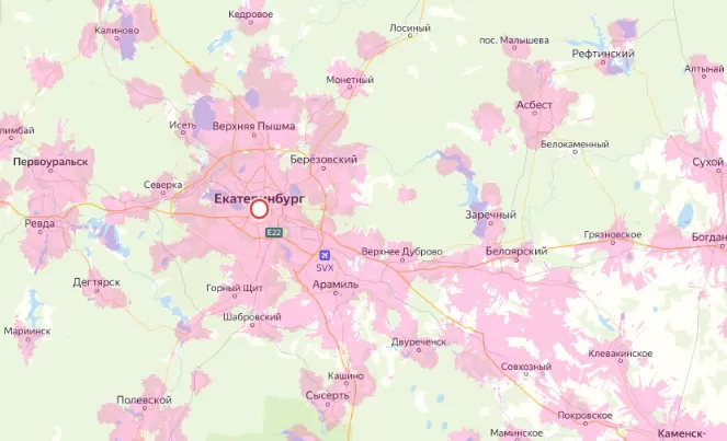 Зона покрытия Мегафон в городе Оренбург и области 